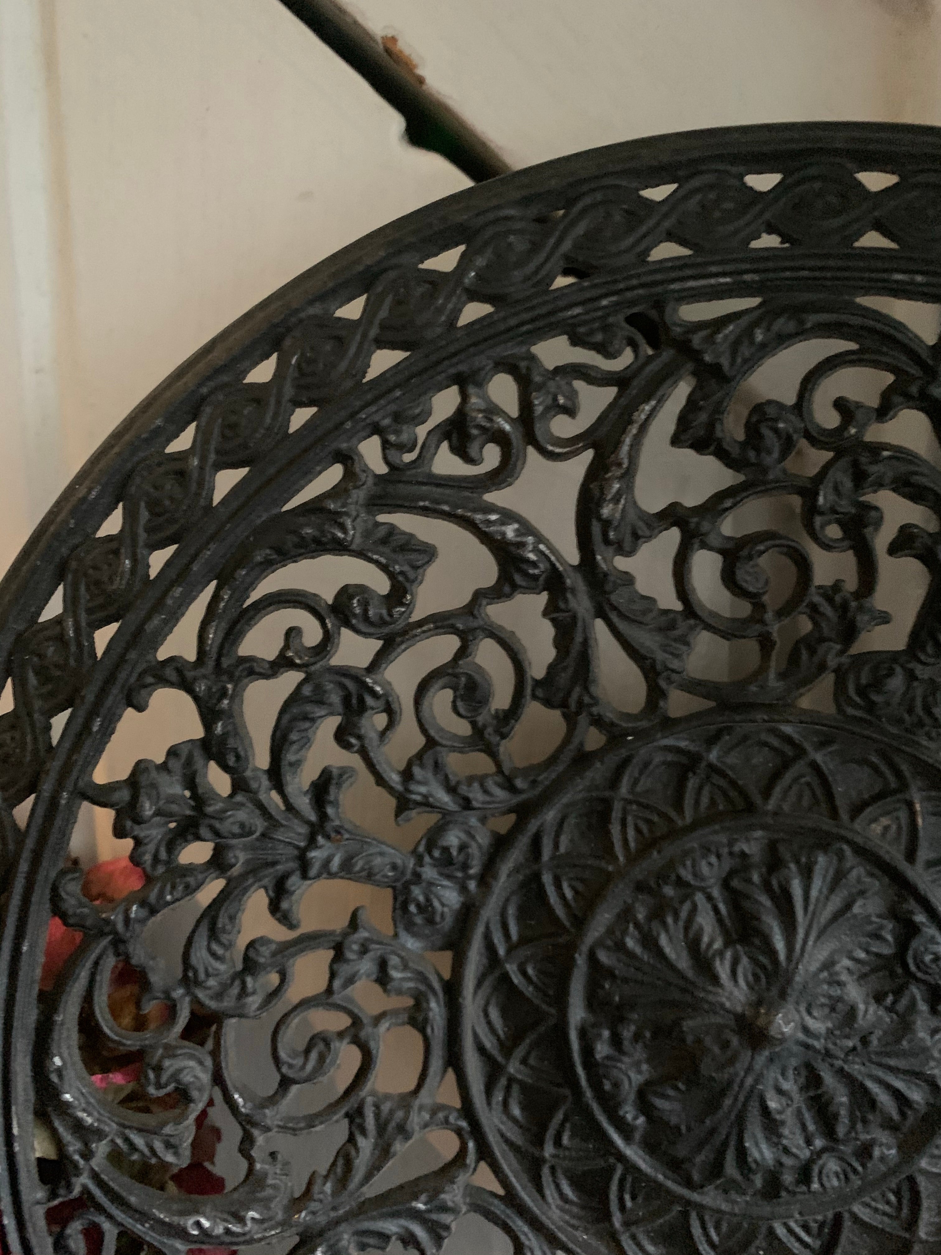Antique Cast Iron Decorative Filigree Plate 2