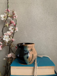 Part-Glazed Studio Pottery Pot