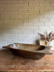Large Wooden Dough Bowl 1
