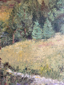 Hampshire Landscape: Vintage Oil on Board