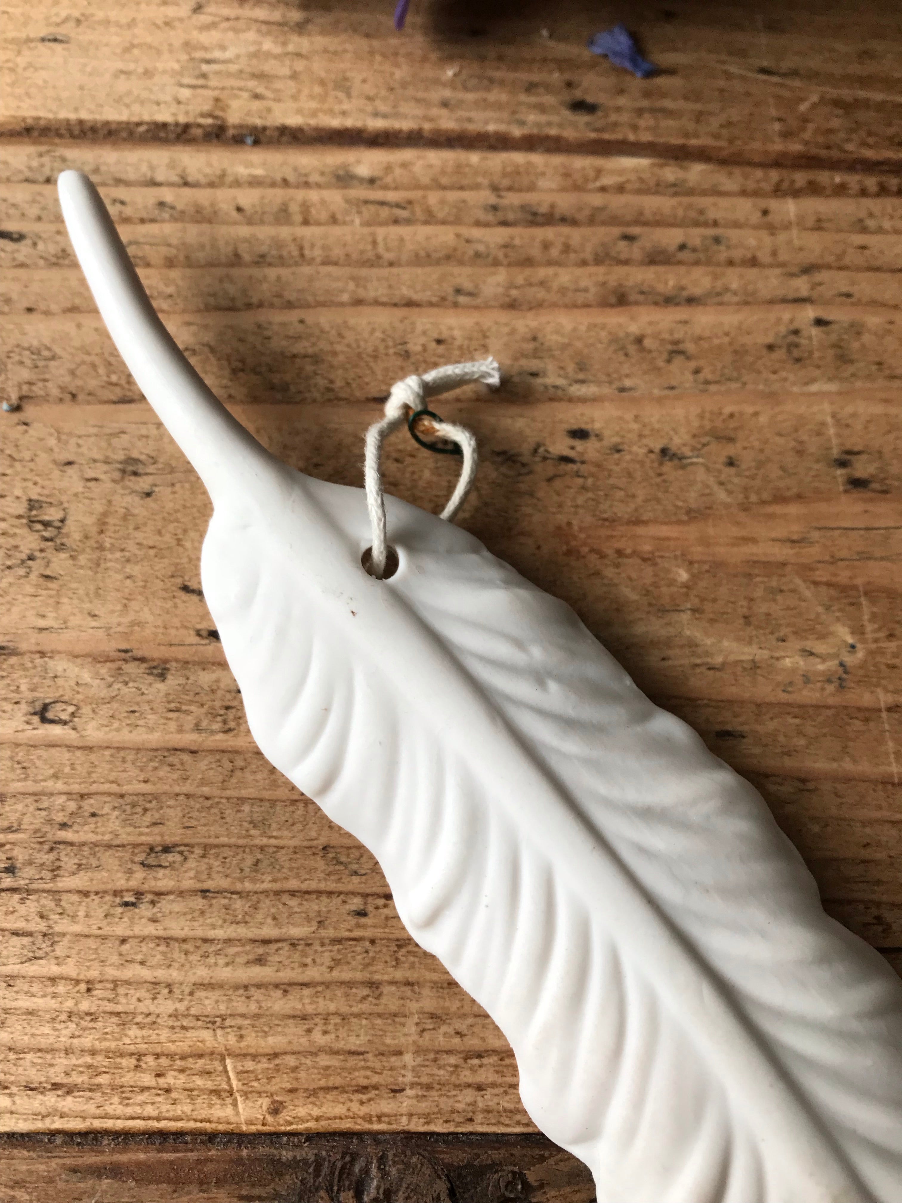 Bisque Porcelain Decorative Feather