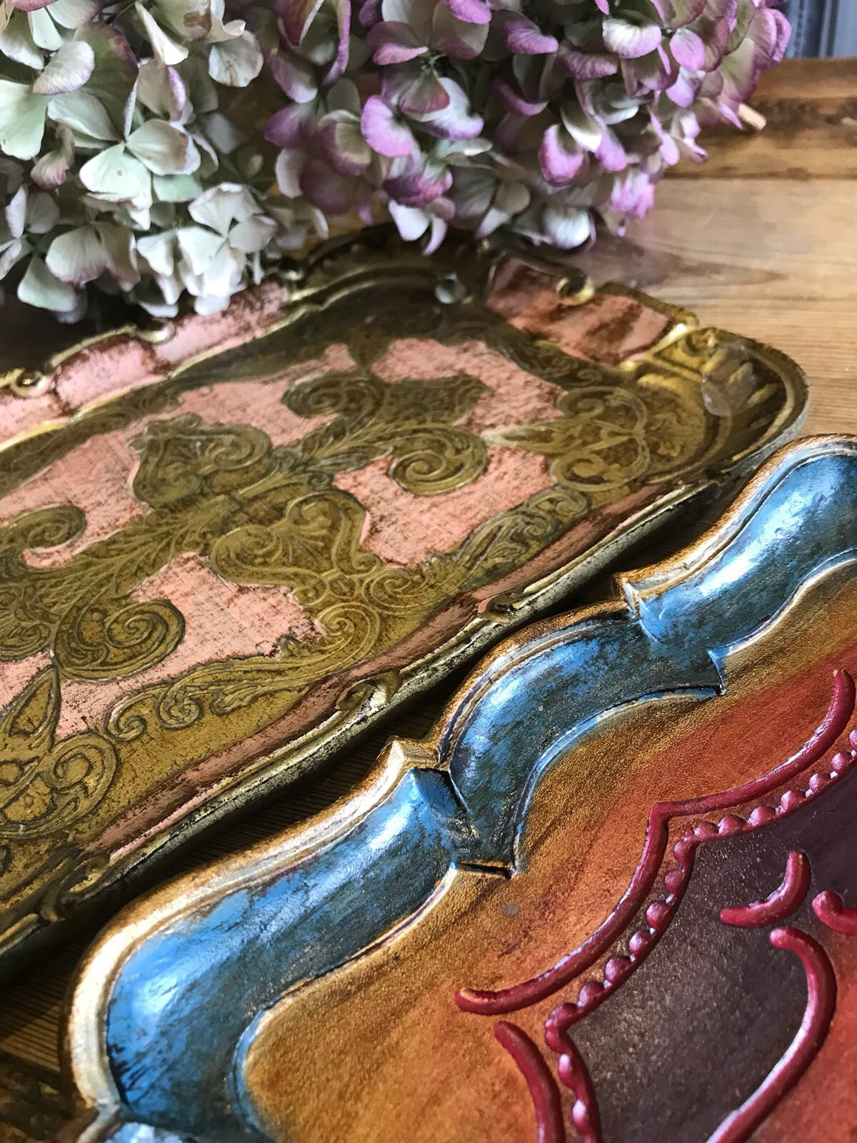 Multi-Coloured Florentine Gilt Tray