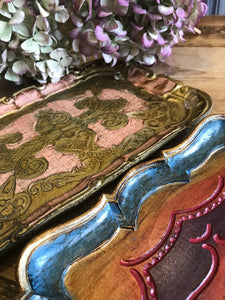 Multi-Coloured Florentine Gilt Tray