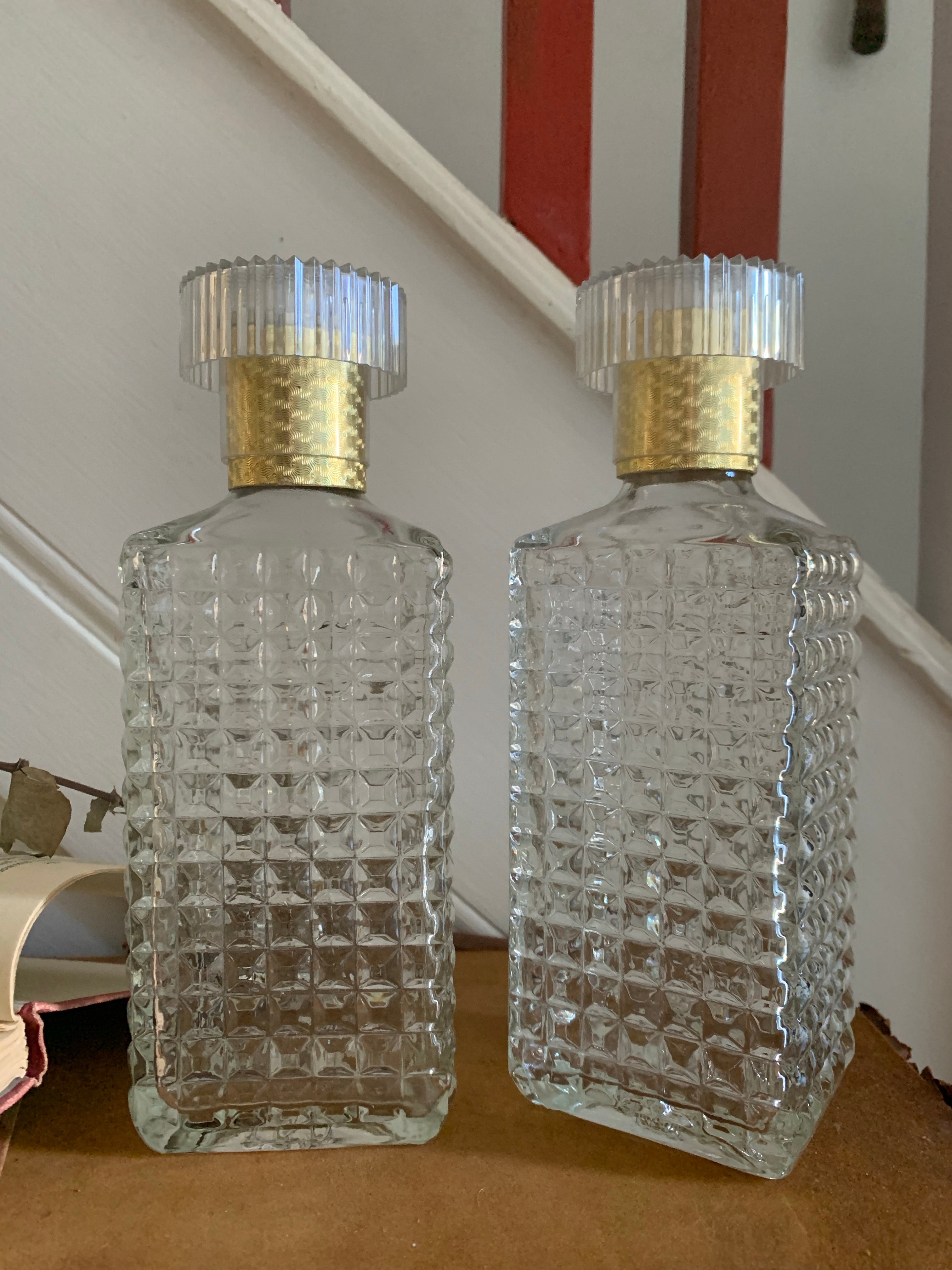 Glass Decanter with Gold Foil Lid