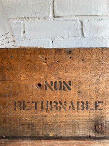 Rustic Storage Box with “Non Returnable” Typography