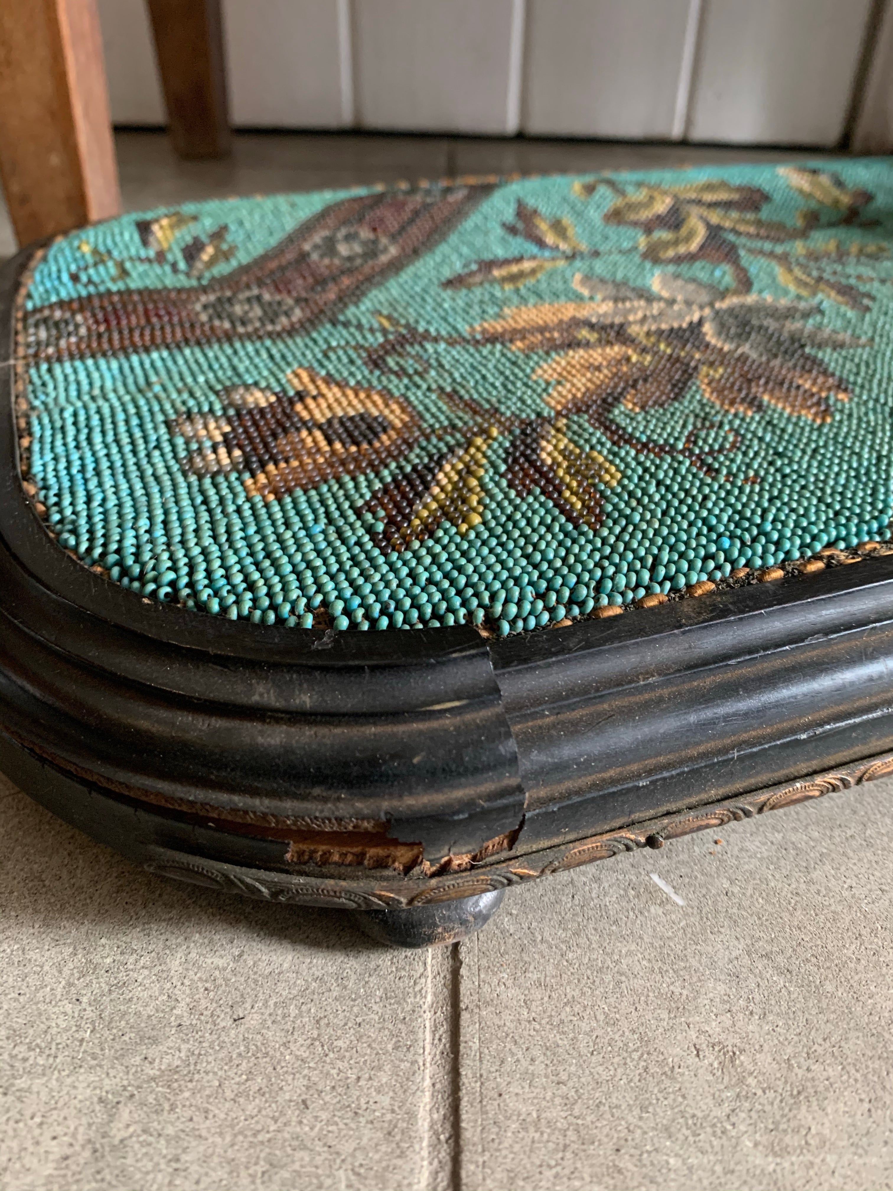 19th Century Beaded Decorative Tray