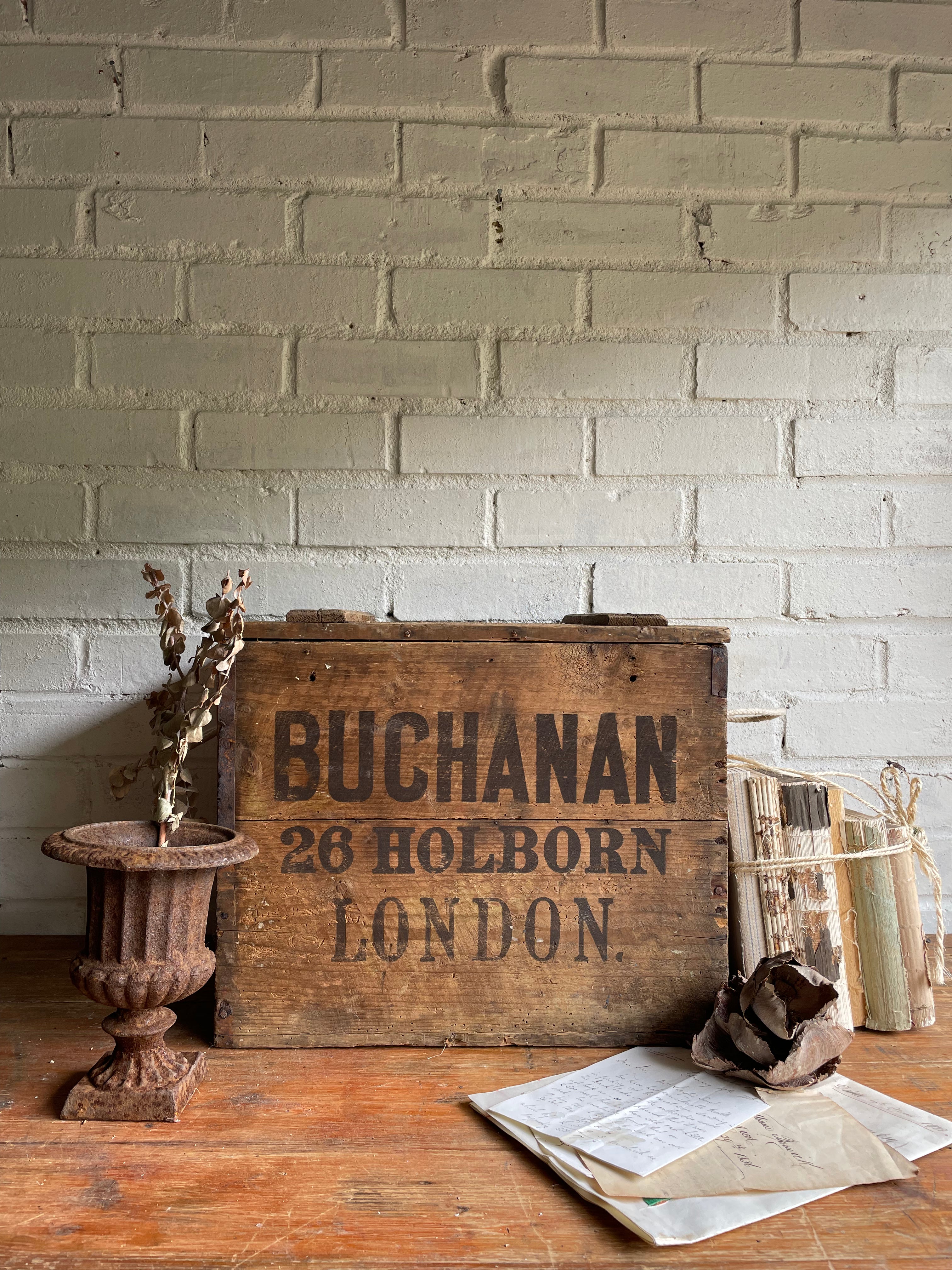 19th Century “Buchanan” Whisky Crate with Lid