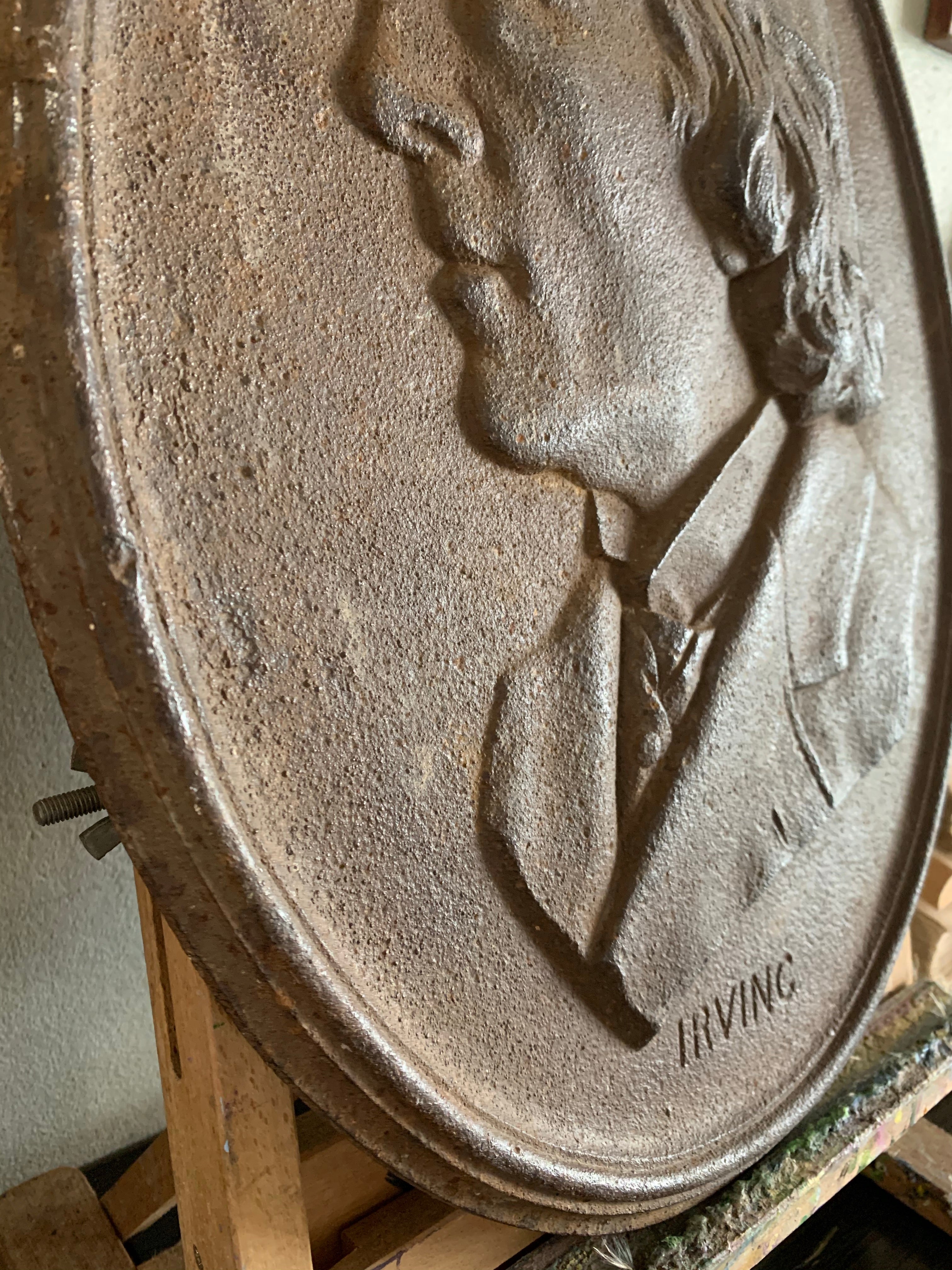 Victorian Cast Iron Plaque of Sir Henry Irving