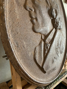 Victorian Cast Iron Plaque of Sir Henry Irving