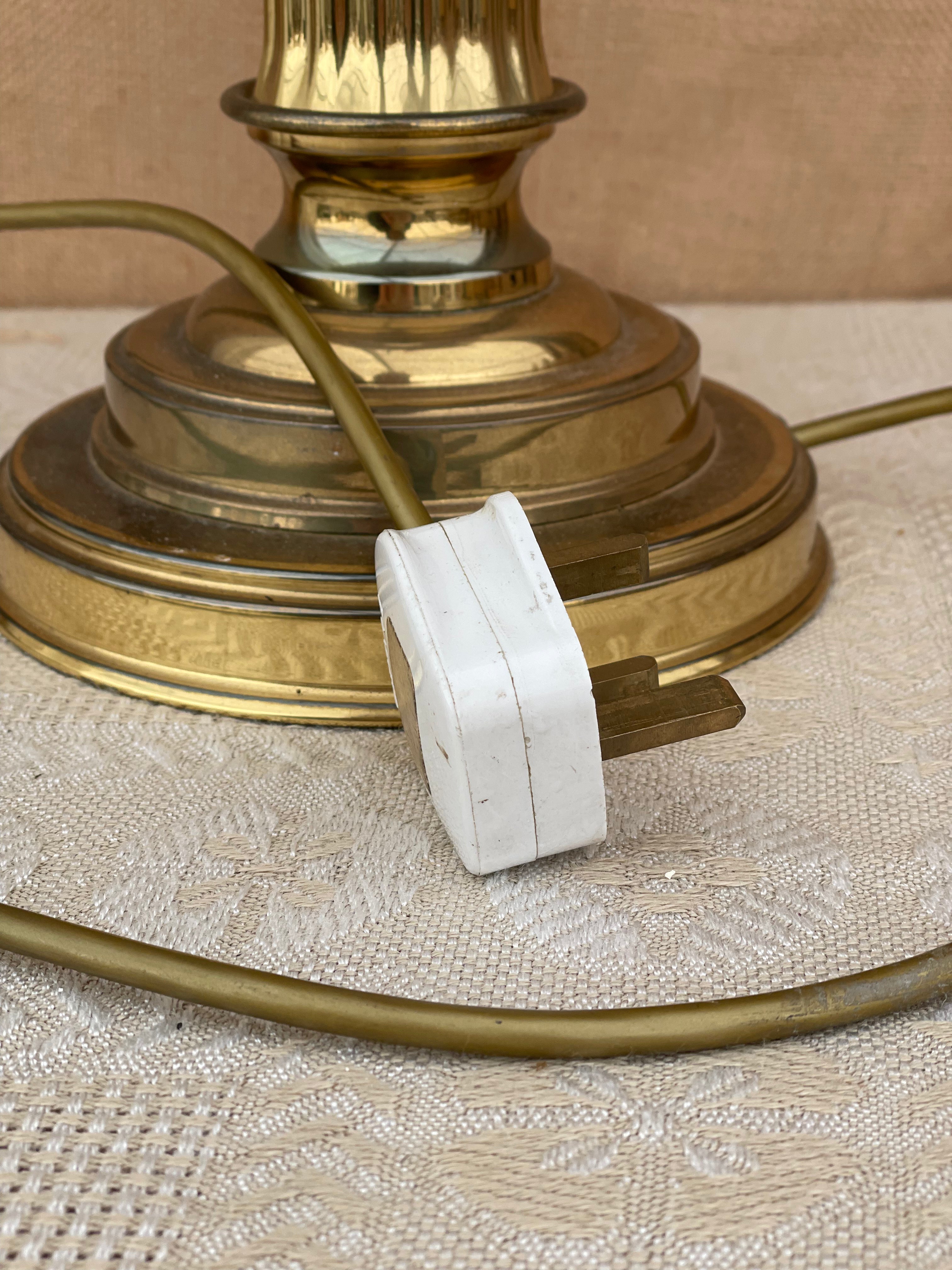 Antique Gold Lamp with Fringing & Tapestry