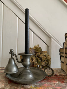 Antique Pewter Chamberstick with snuffer