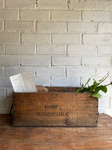 Rustic Storage Box with “Non Returnable” Typography