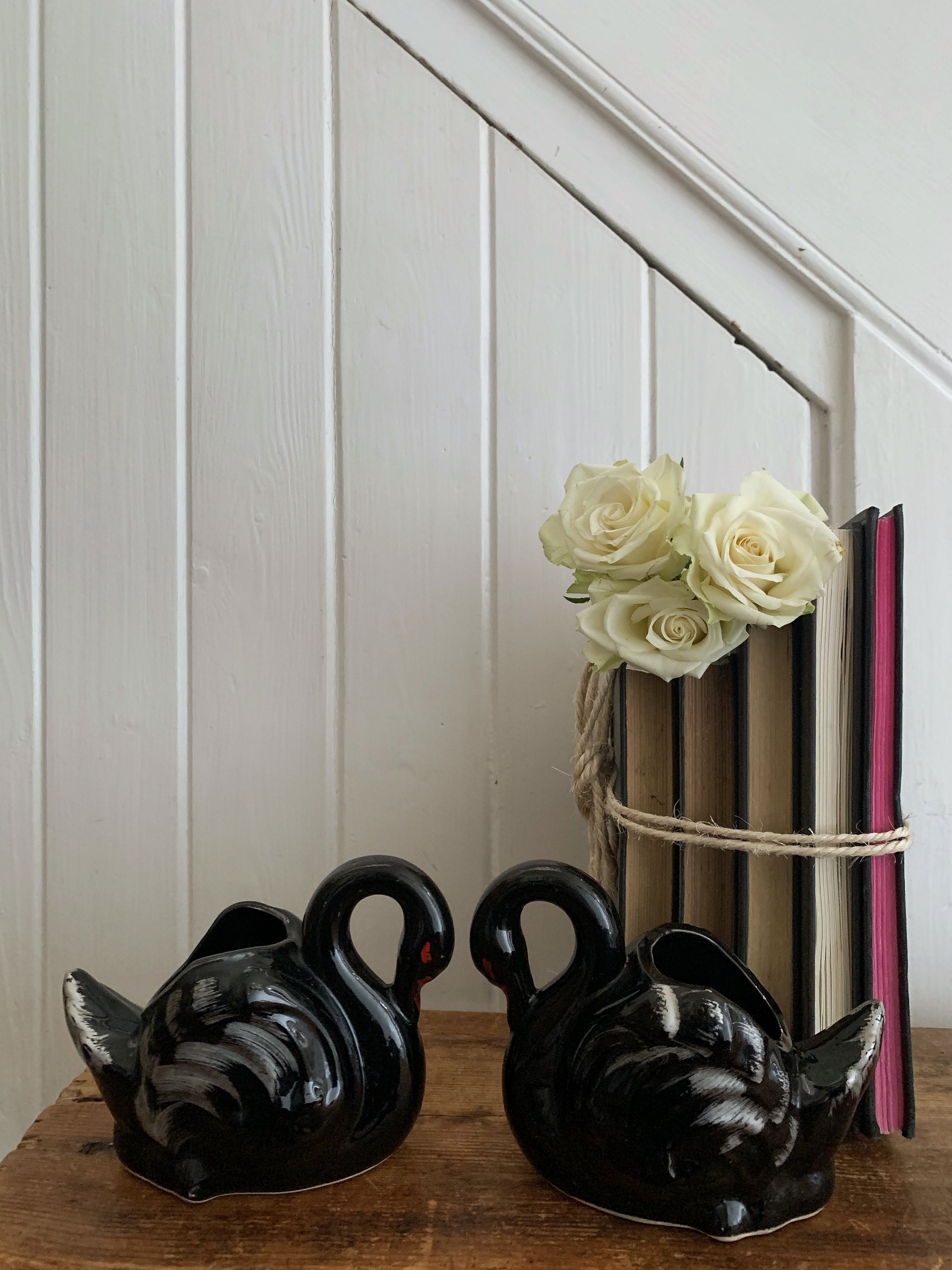 Small Black Ceramic Swan 2