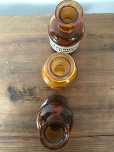 Teeny Vintage Apothecary Bottles - set of 3