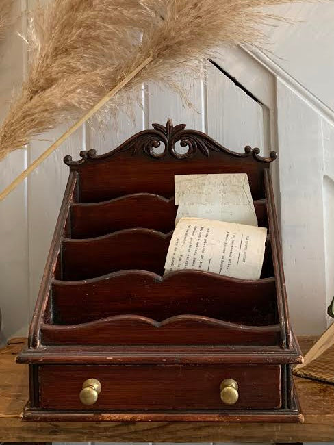 Timeworn Antique Letter Rack with Drawer – Reclectic