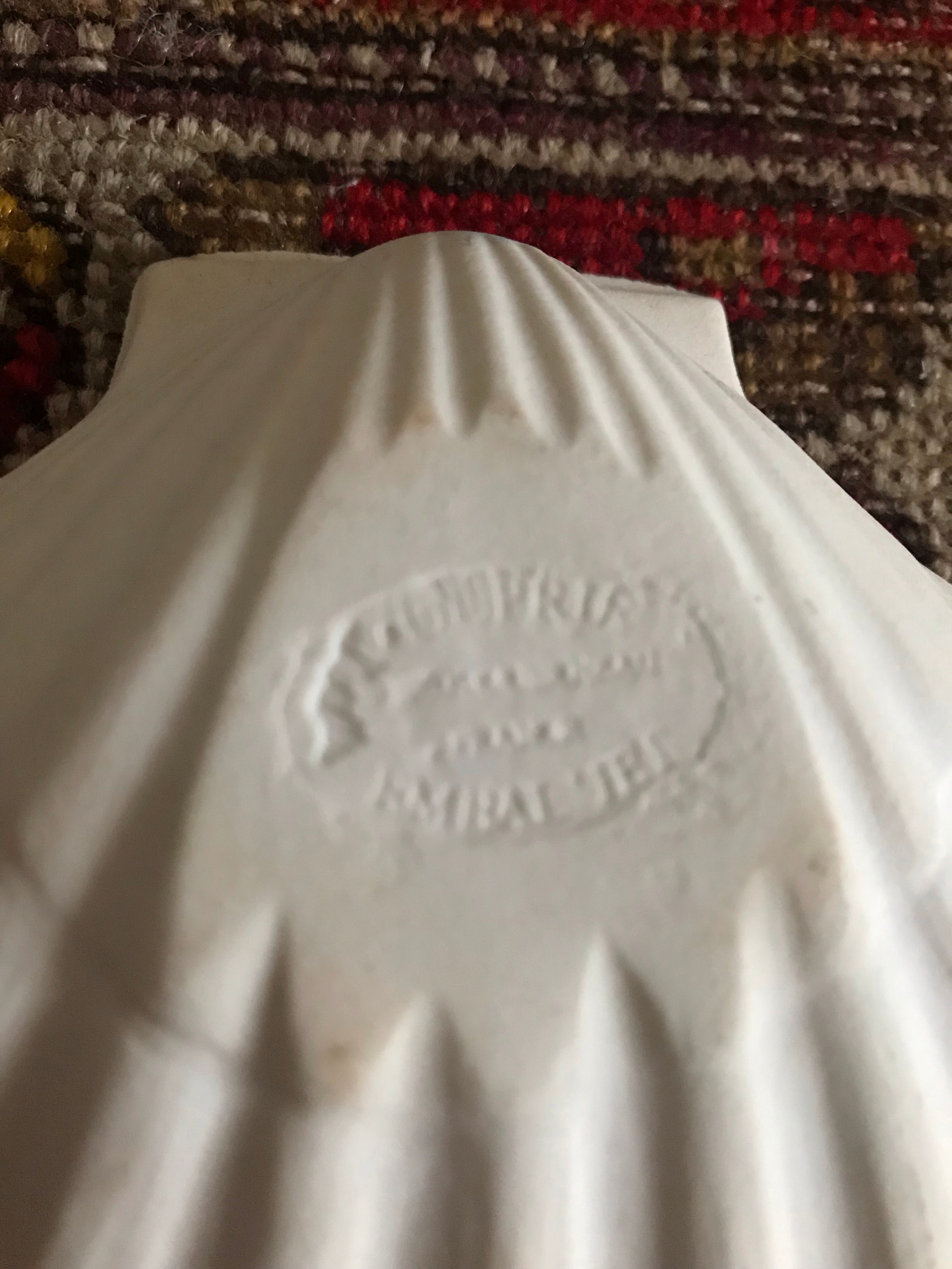 Trio of French vintage bisque porcelain scallop dishes