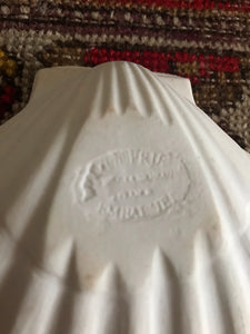 Trio of French vintage bisque porcelain scallop dishes