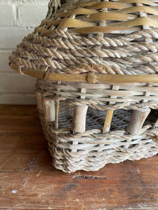 Storage Basket with Wood Detail
