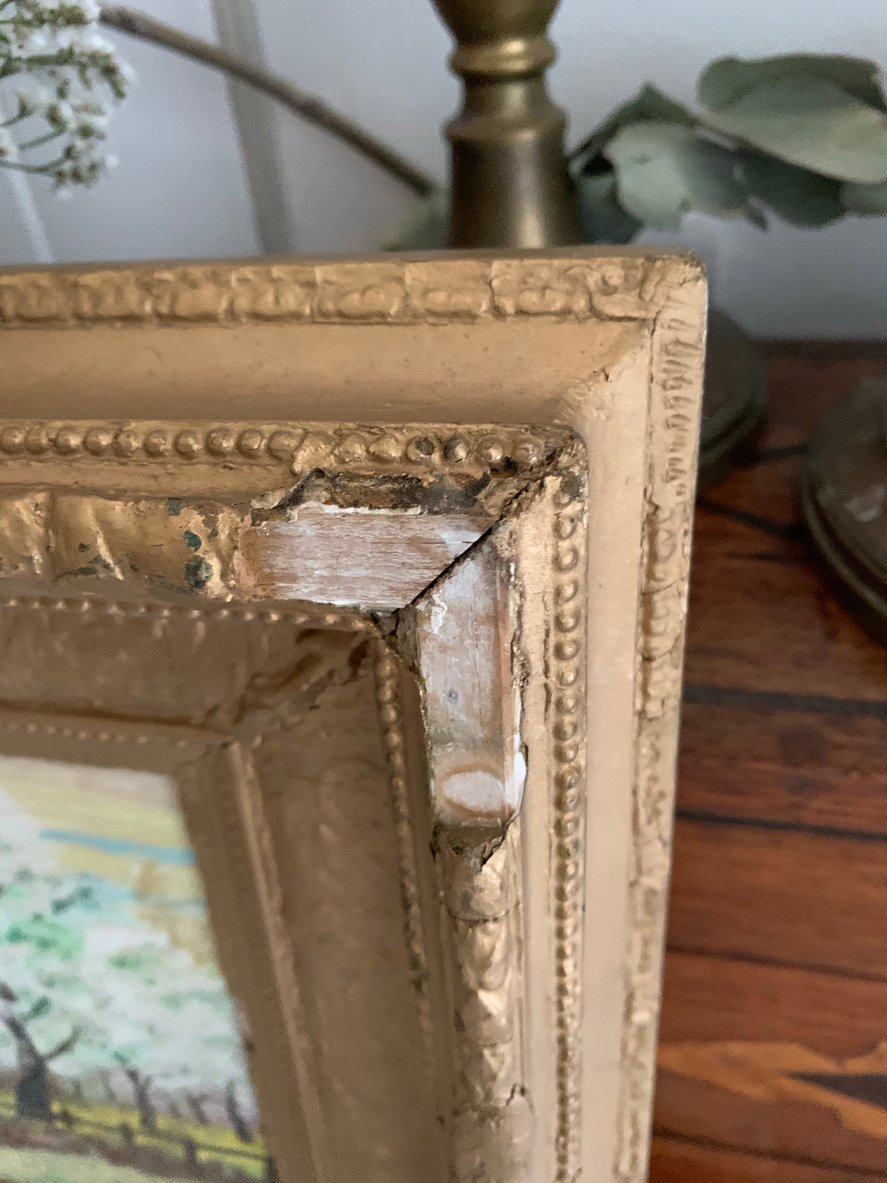 Country Scene: Gilt Framed Oil on Canvas