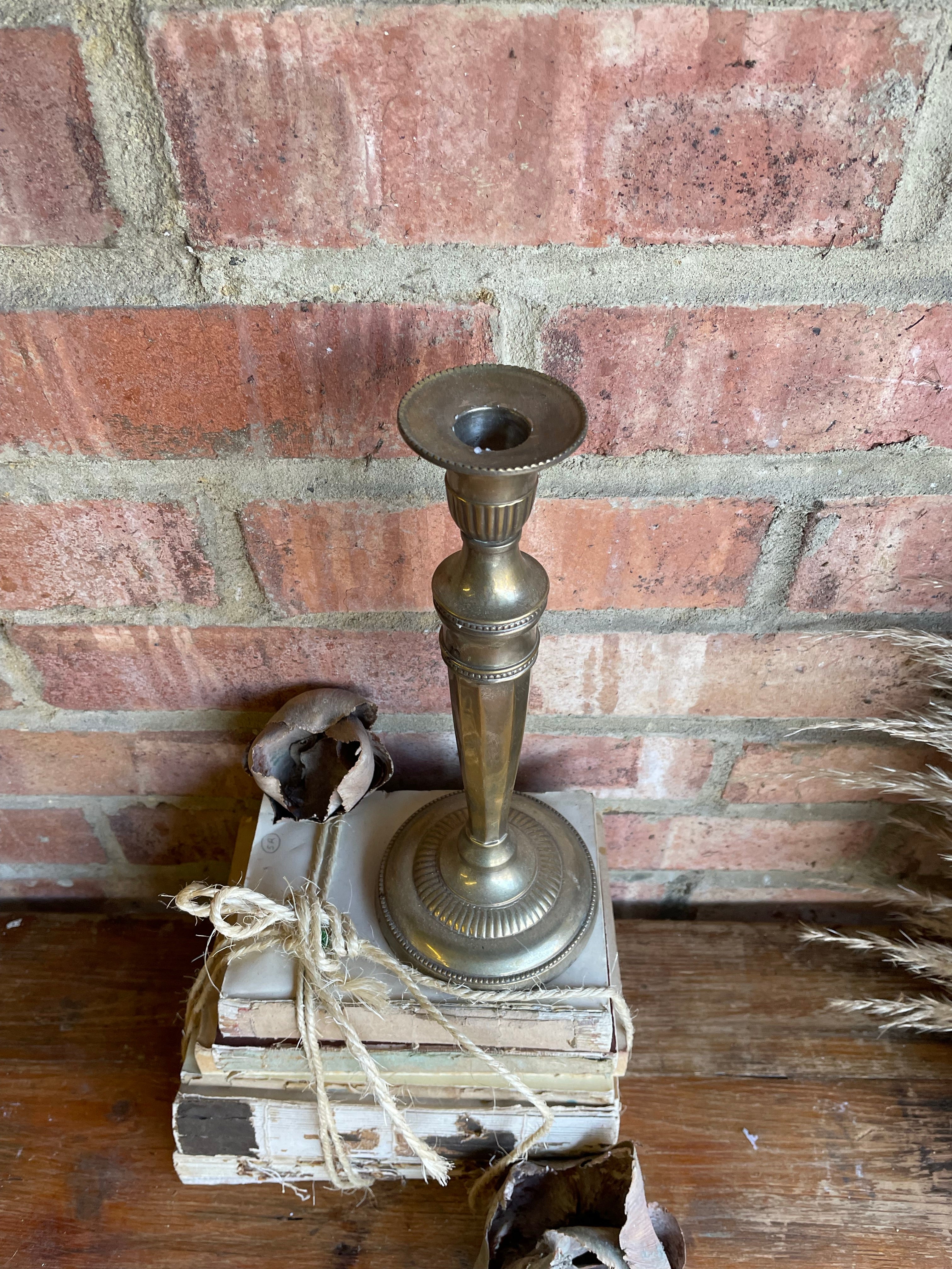Tall Silver Plated Tapered Candlestick