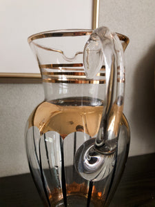 Midcentury Glass and Gold Jug