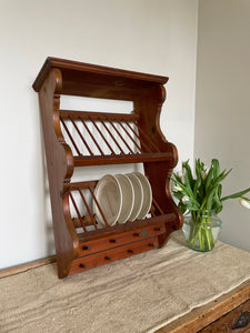 Vintage penny pine plate rack