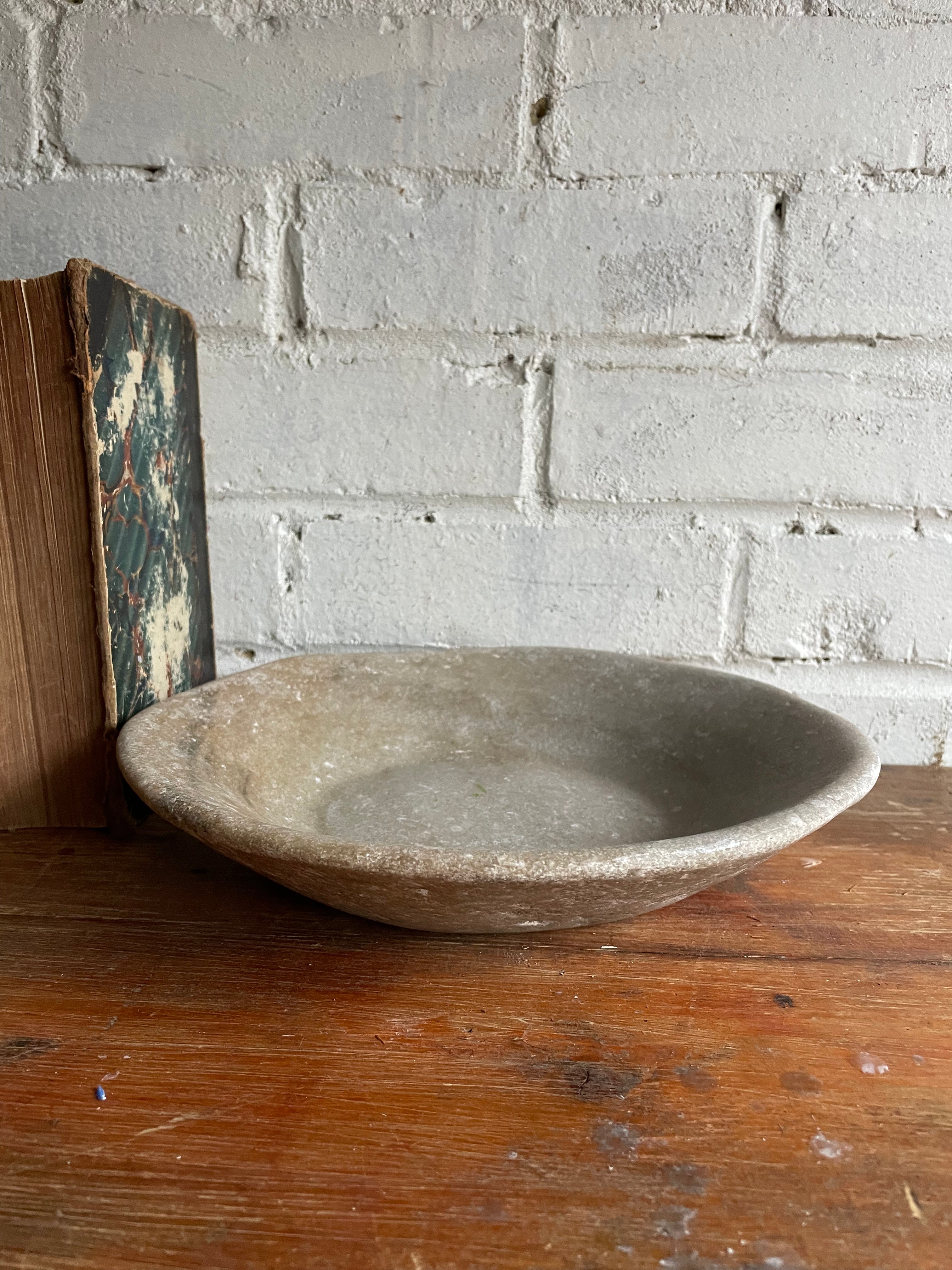 Large Antique Marble Bowl 3