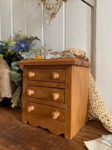Miniature Vintage Pine Chest of Drawers