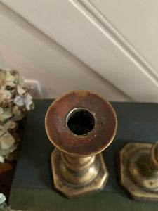 Small Vintage Brass Candlesticks