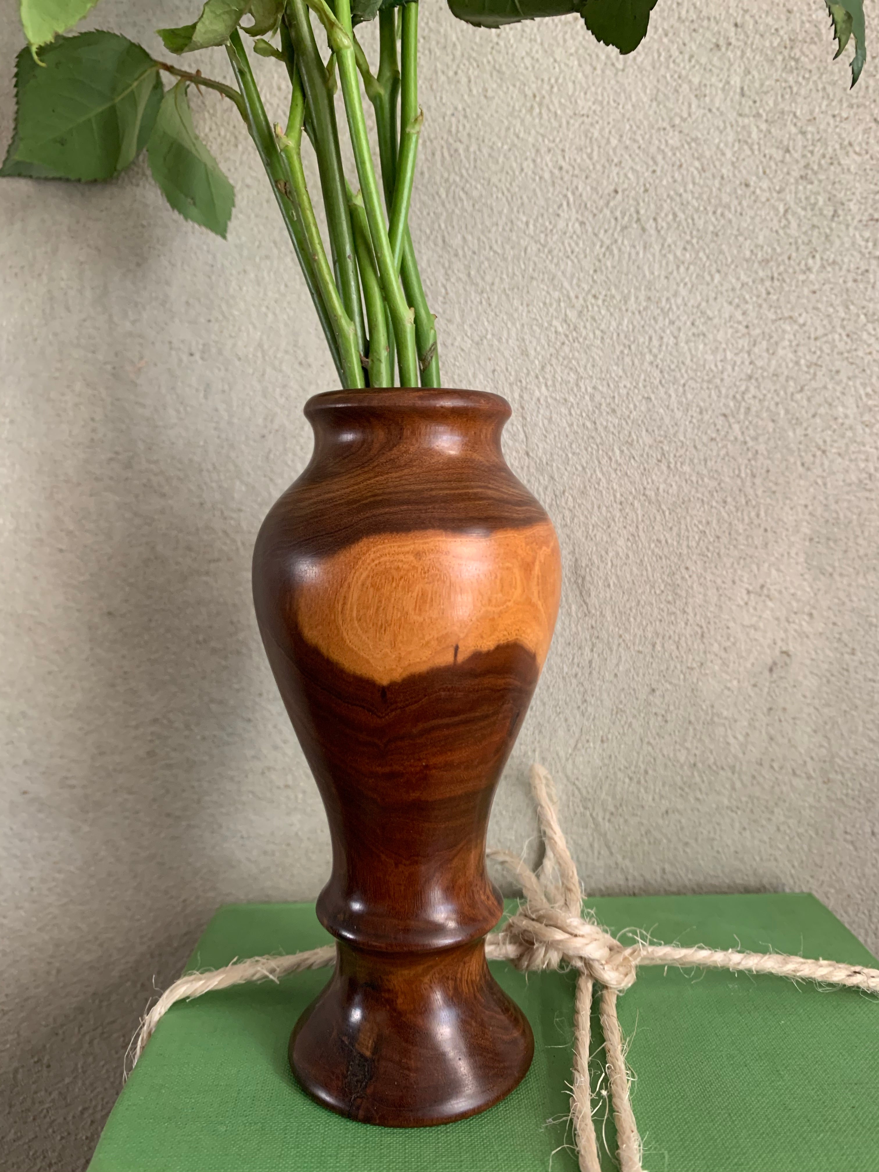 Pair of Turned Wood Posy Vases