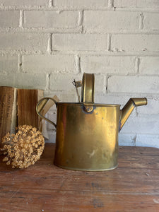 Small Antique Brass Watering Can/Hot Water Carrier