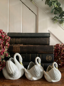 Trio of Porcelain Swans