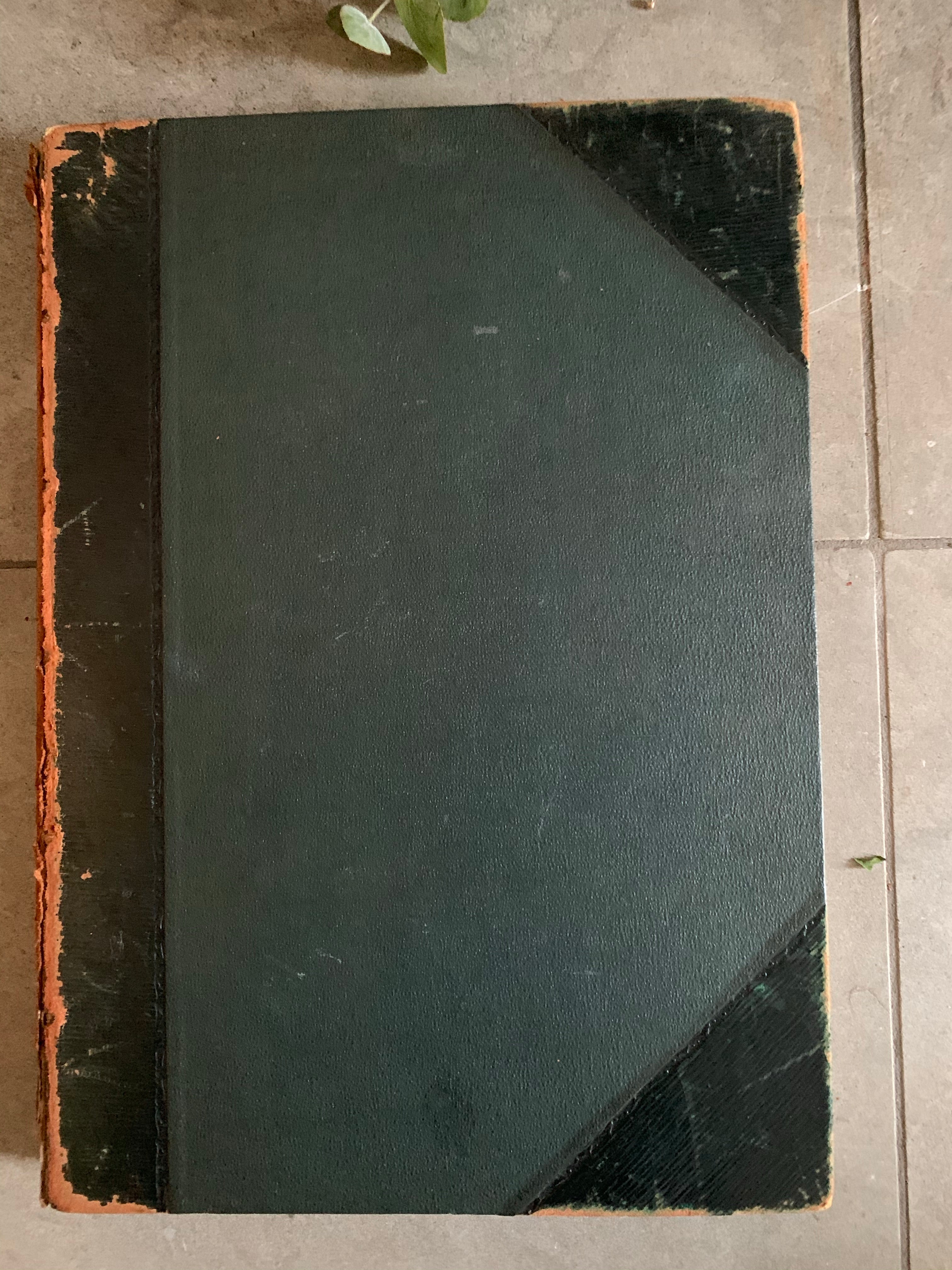 Large 1900s “Coffee Table” Book with Leather Spine