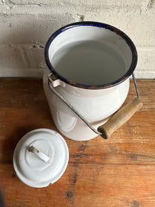 White Enamel Milk Can 2