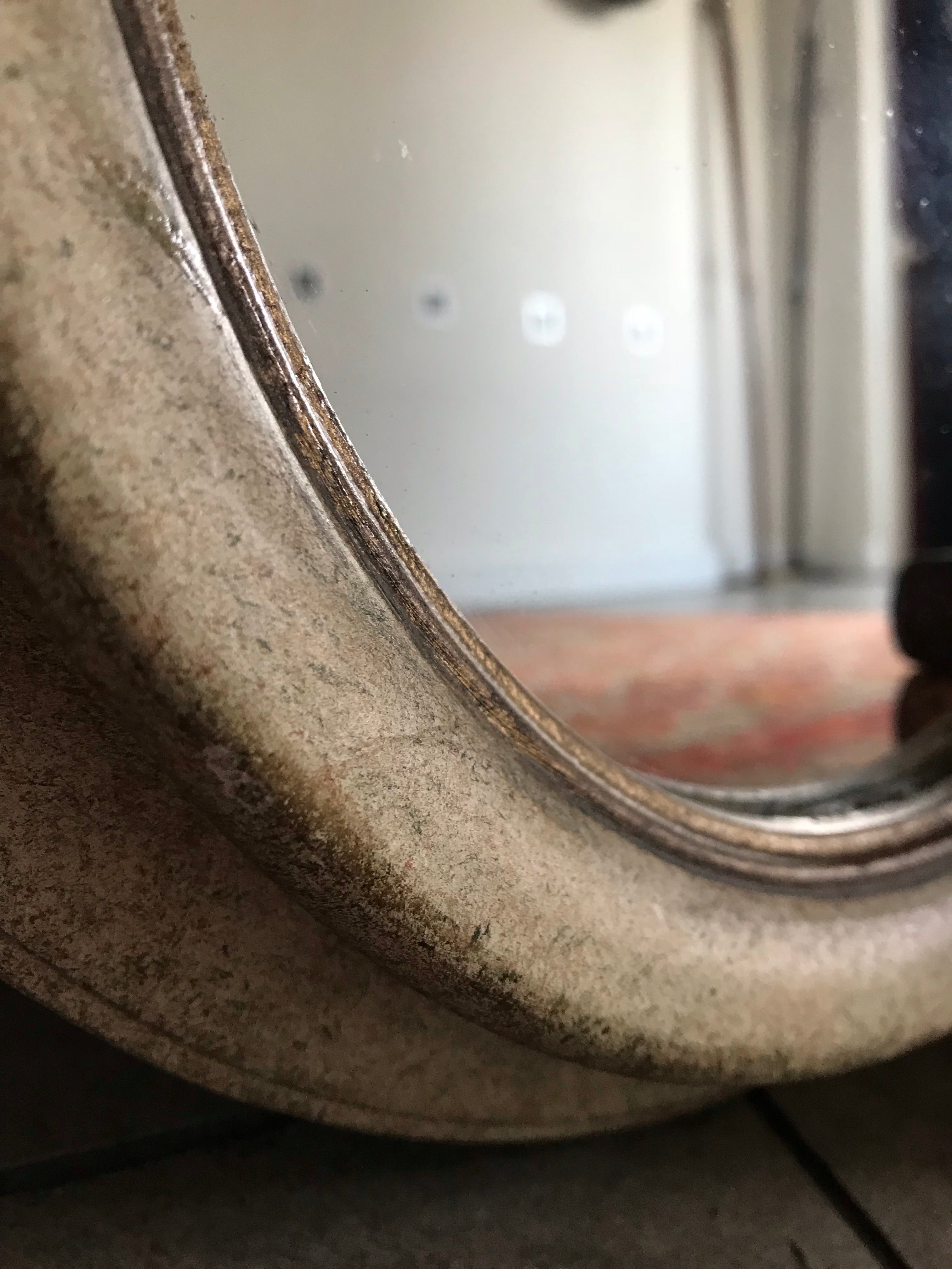 Small Oval Mirror with mottled frame and gold flecks