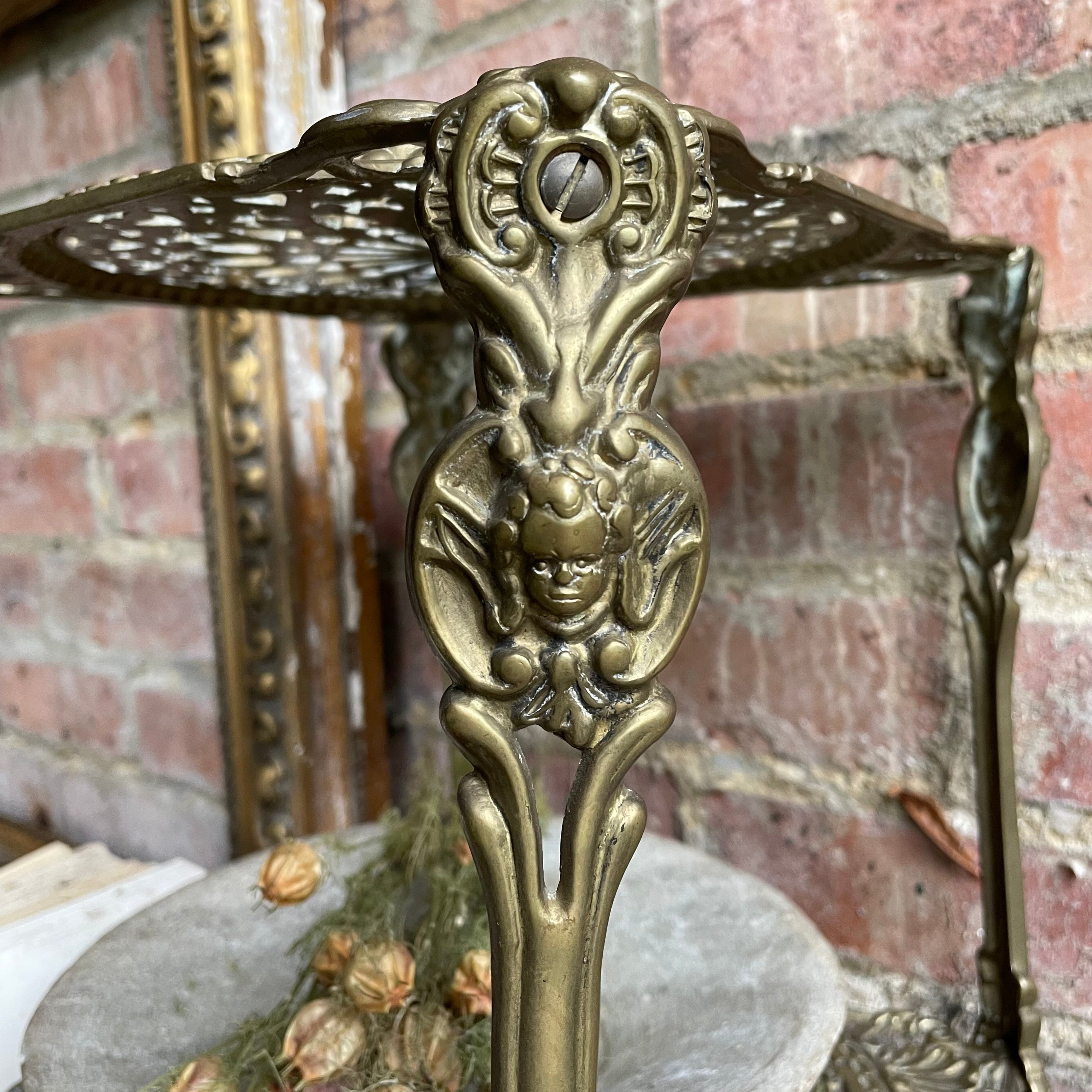 Two-Shelf Brass Occasional Table