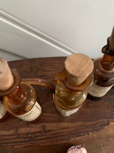 Teeny French Antique Chemist Bottles - set of 5