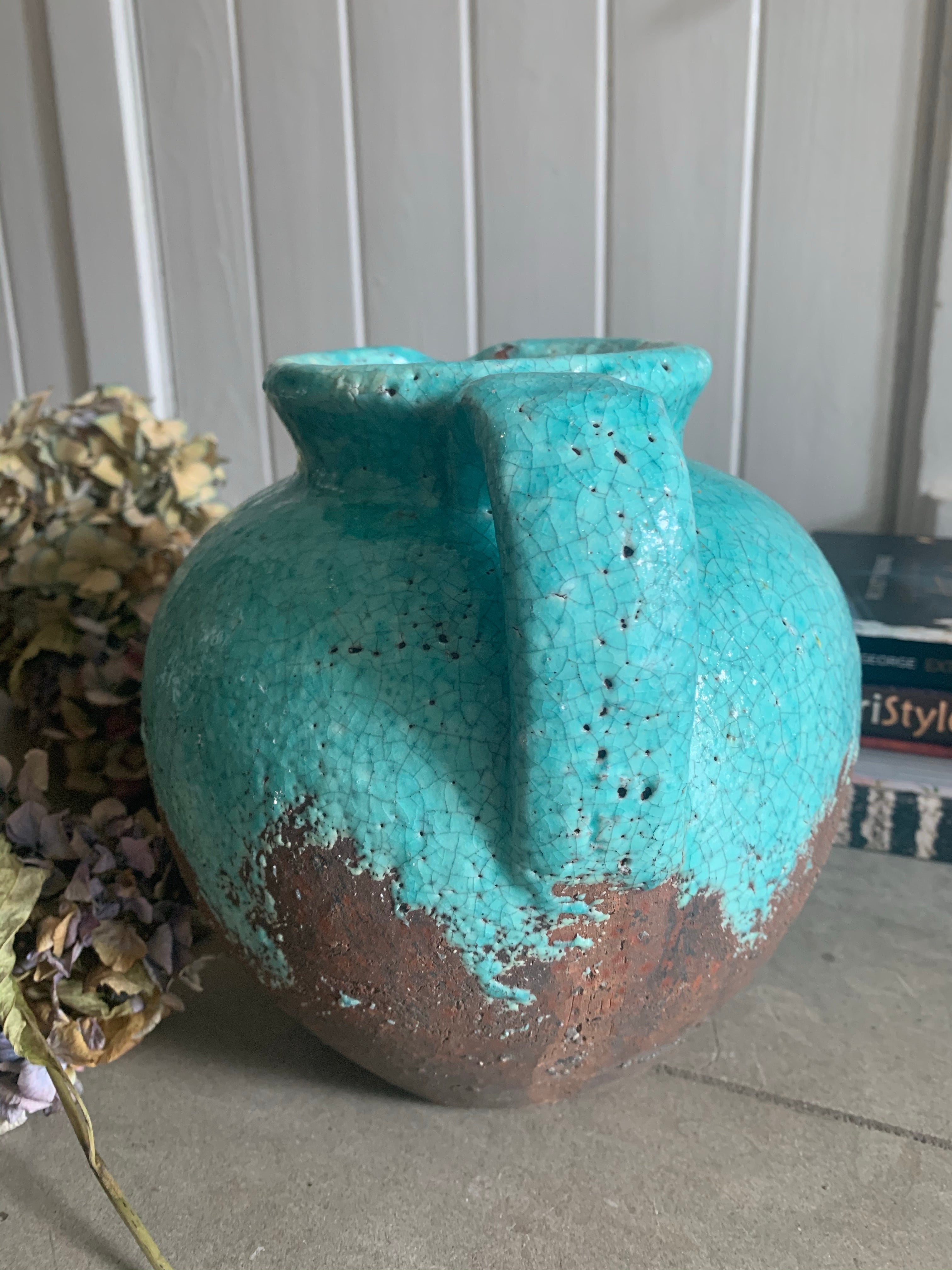 Textured Turquoise Vase