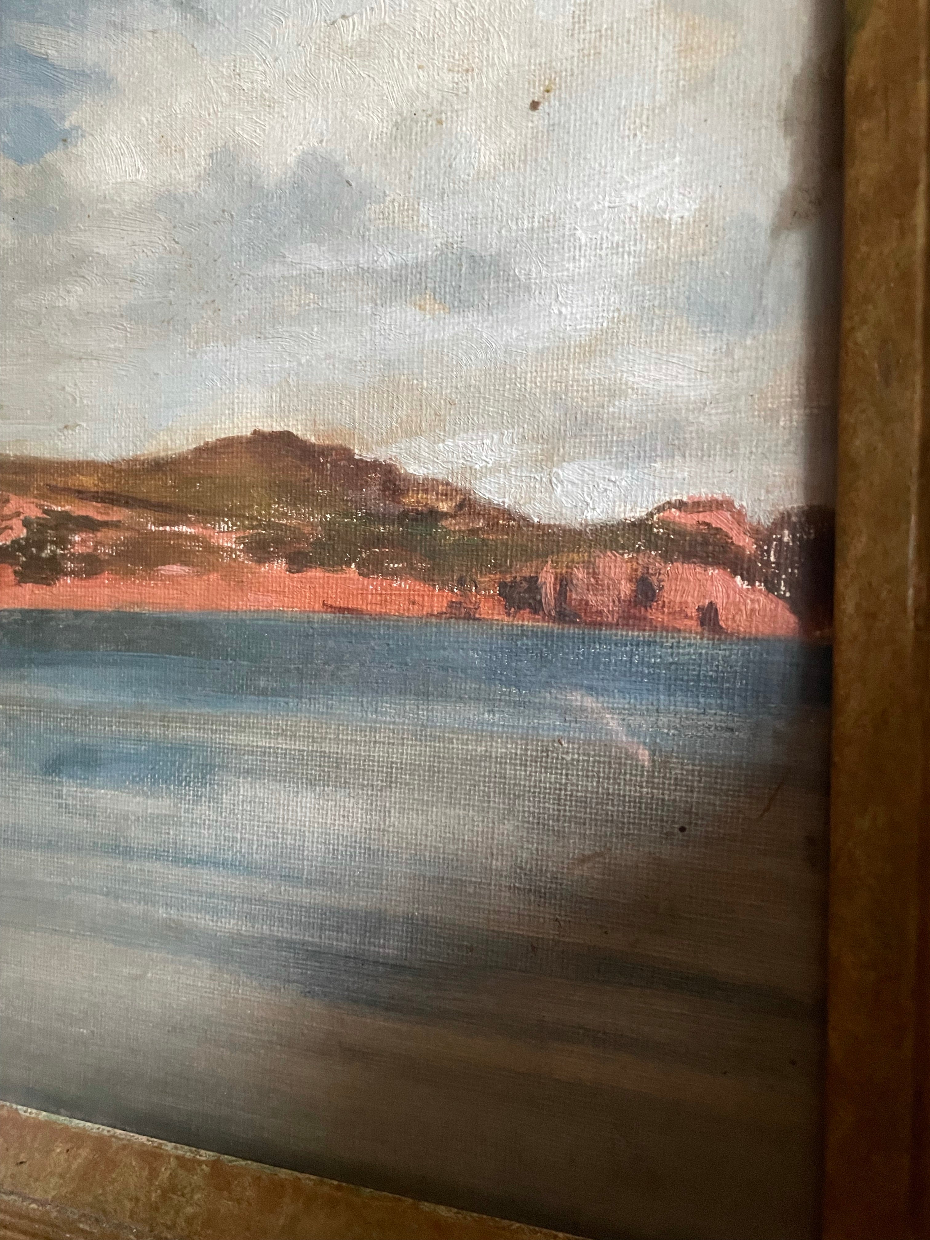 Scottish Seascape: Framed Antique Oil