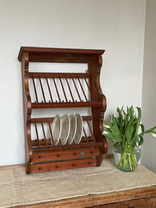 Vintage penny pine plate rack