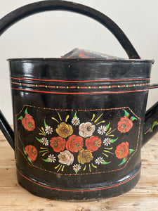 “Bargeware” Hand-Painted Metal Watering Can