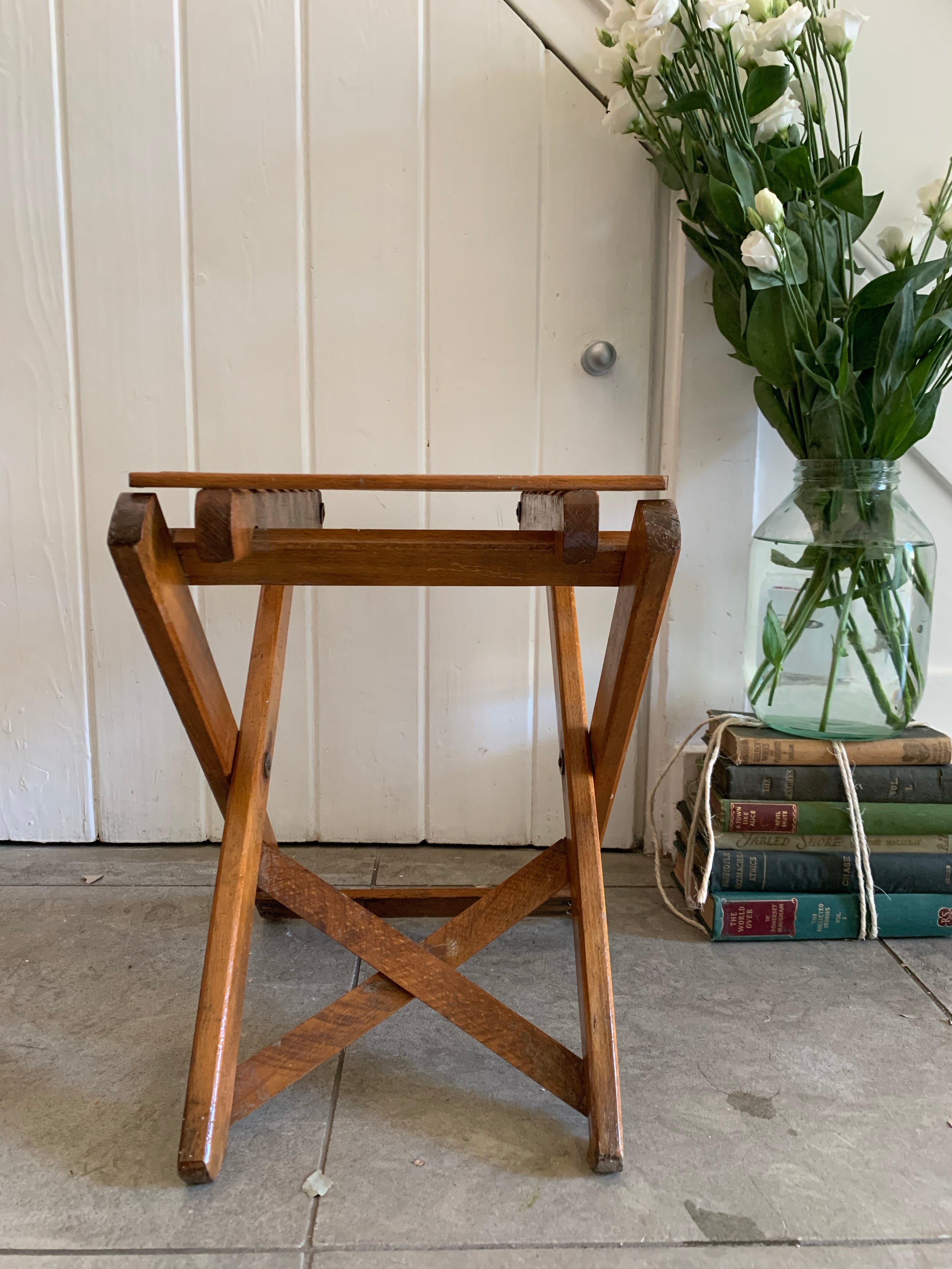 Vintage Wooden Folding Stool