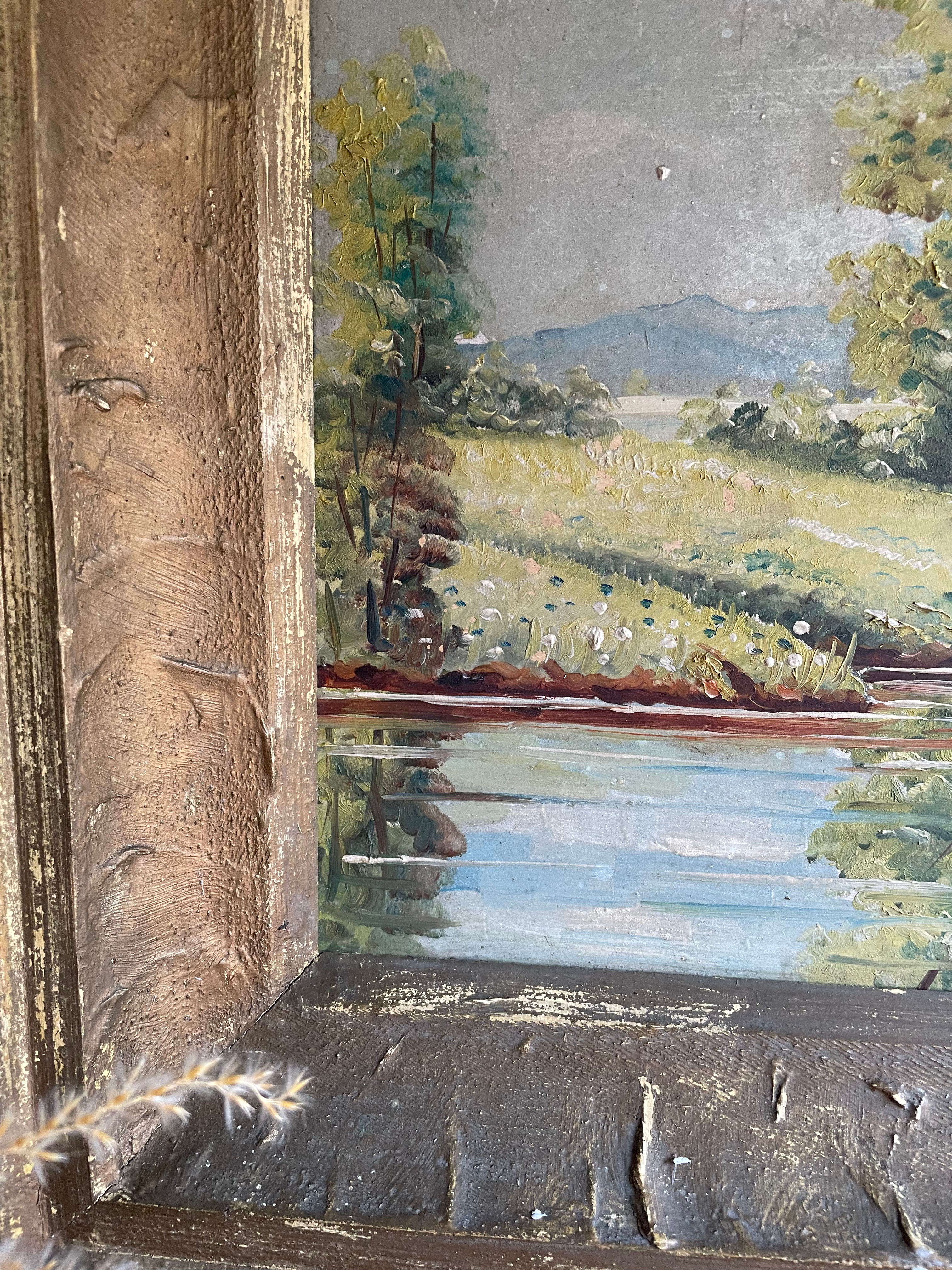 Majestic Landscape: Large Oil on Board