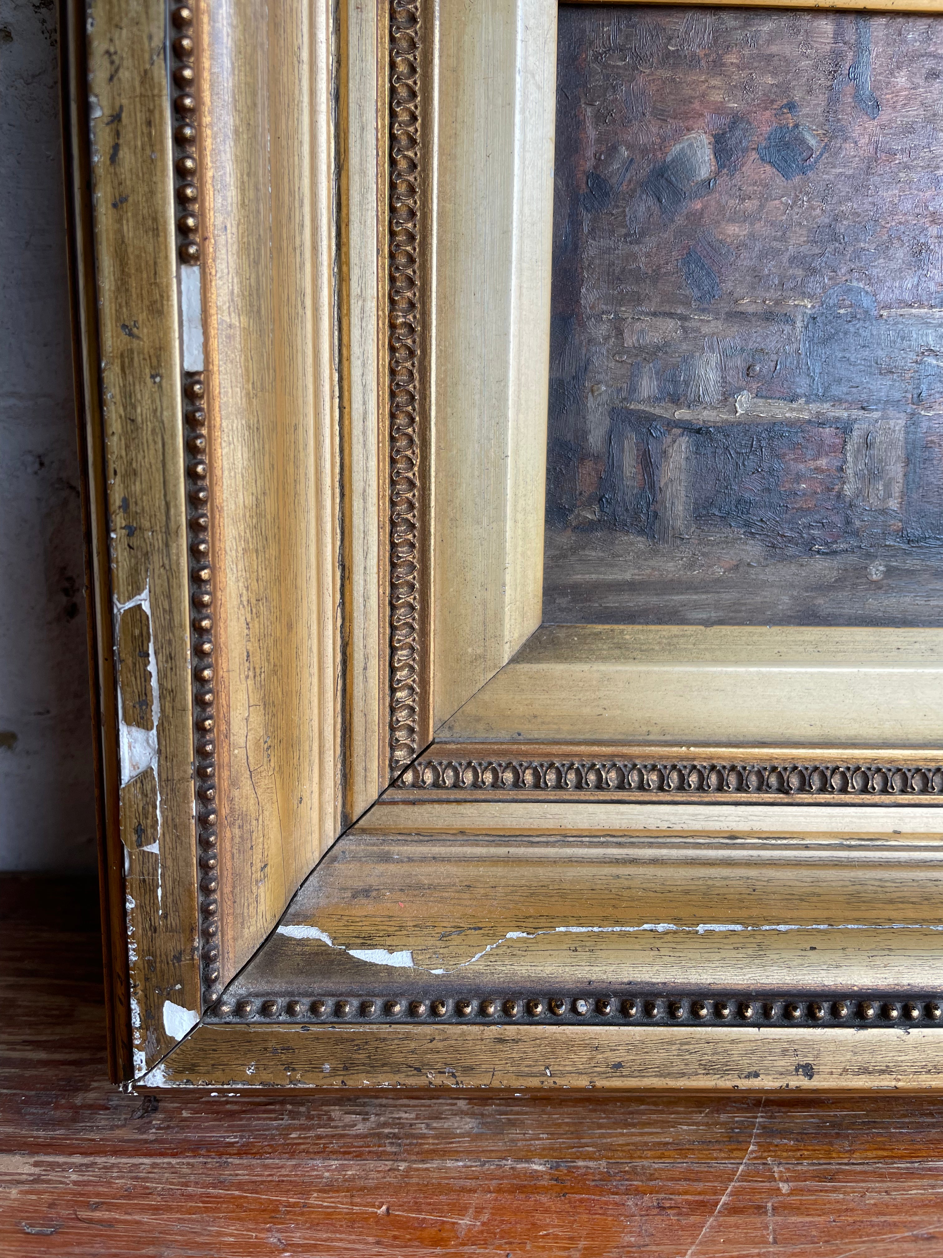 A Rustic Kitchen: Small Antique Oil