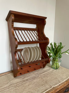 Vintage penny pine plate rack