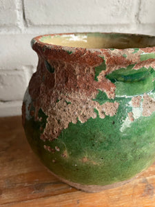 Small 19th Century French Green Confit Pot