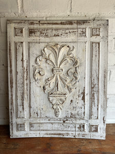 Antique French Painted & Carved Decorative Panel