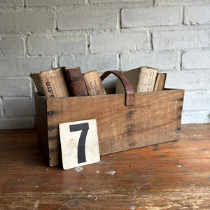 Wooden Trug with Leather Handle