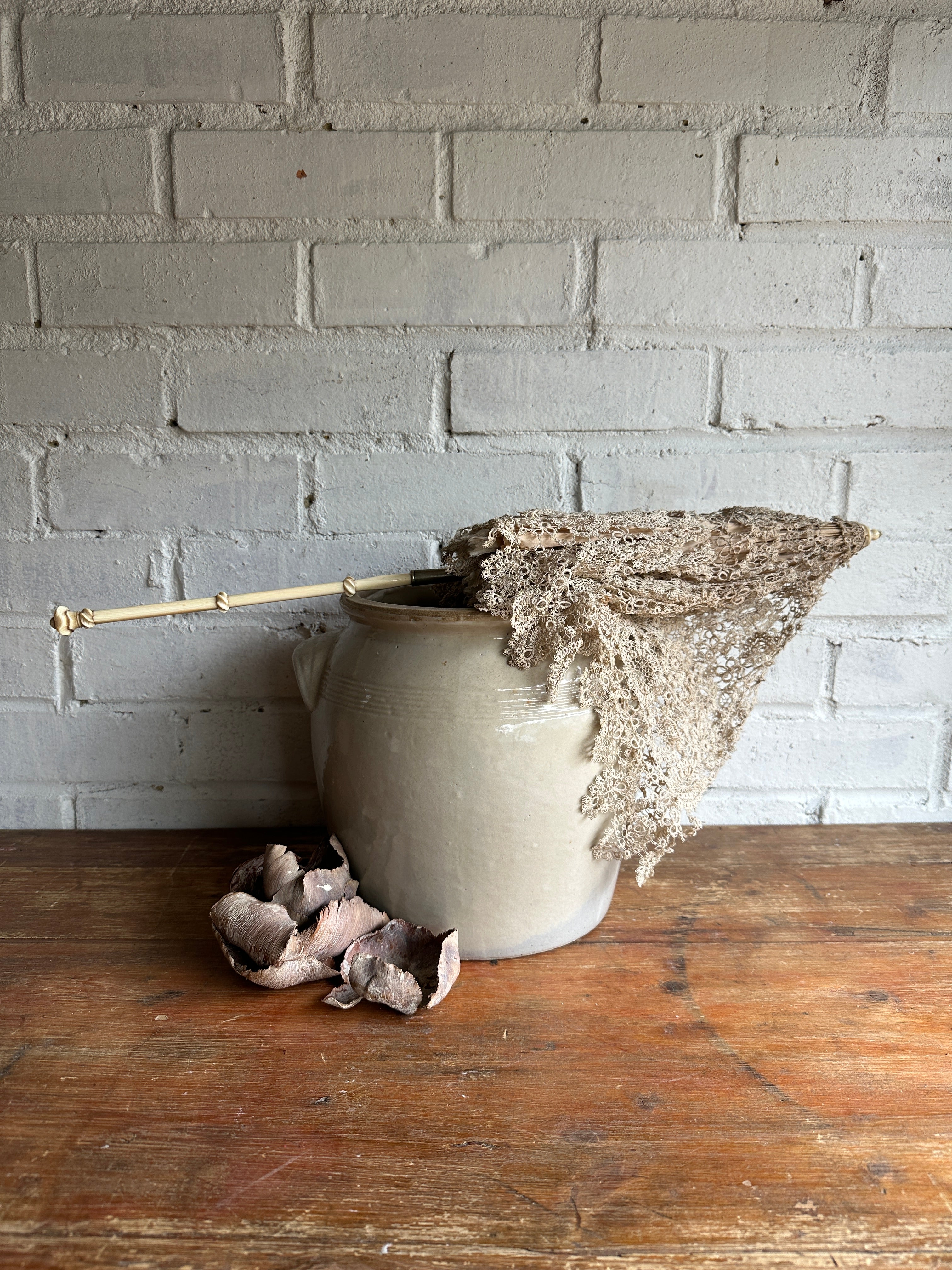 Timeworn Antique Silk & Lace Parasol