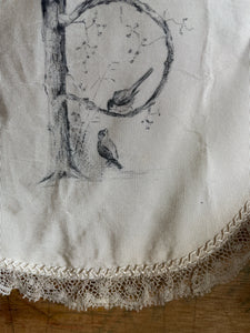 Victorian Silk & Lace Doily with Ink Lettered “P”